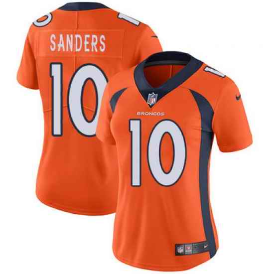 Nike Broncos #10 Emmanuel Sanders Orange Team Color Womens Stitched NFL Vapor Untouchable Limited Jersey
